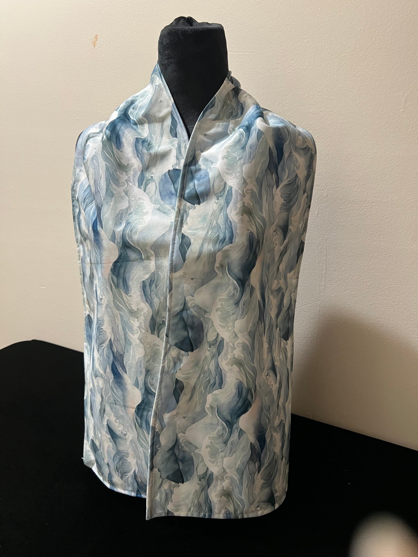 Scarf - like bib No wash fabric Waves style PUL - USA Made