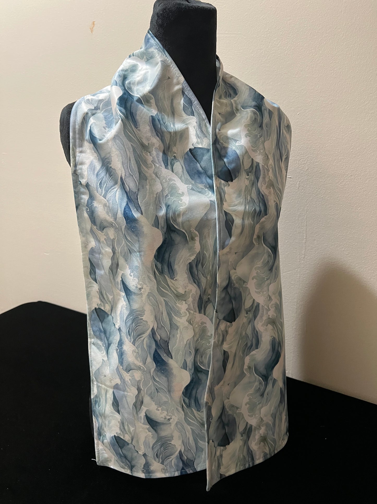 Scarf - like bib No wash fabric Waves style PUL - USA Made