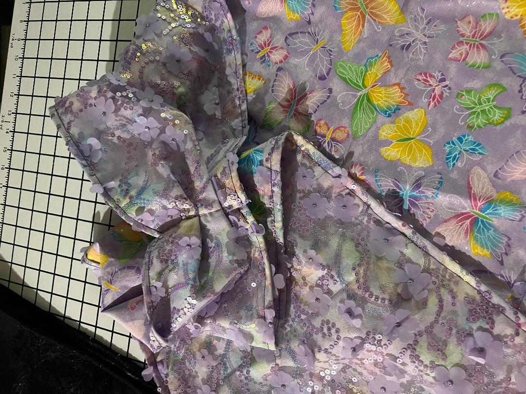 Custom Machine washable scarf-like FLOWER LAVENDER LACE