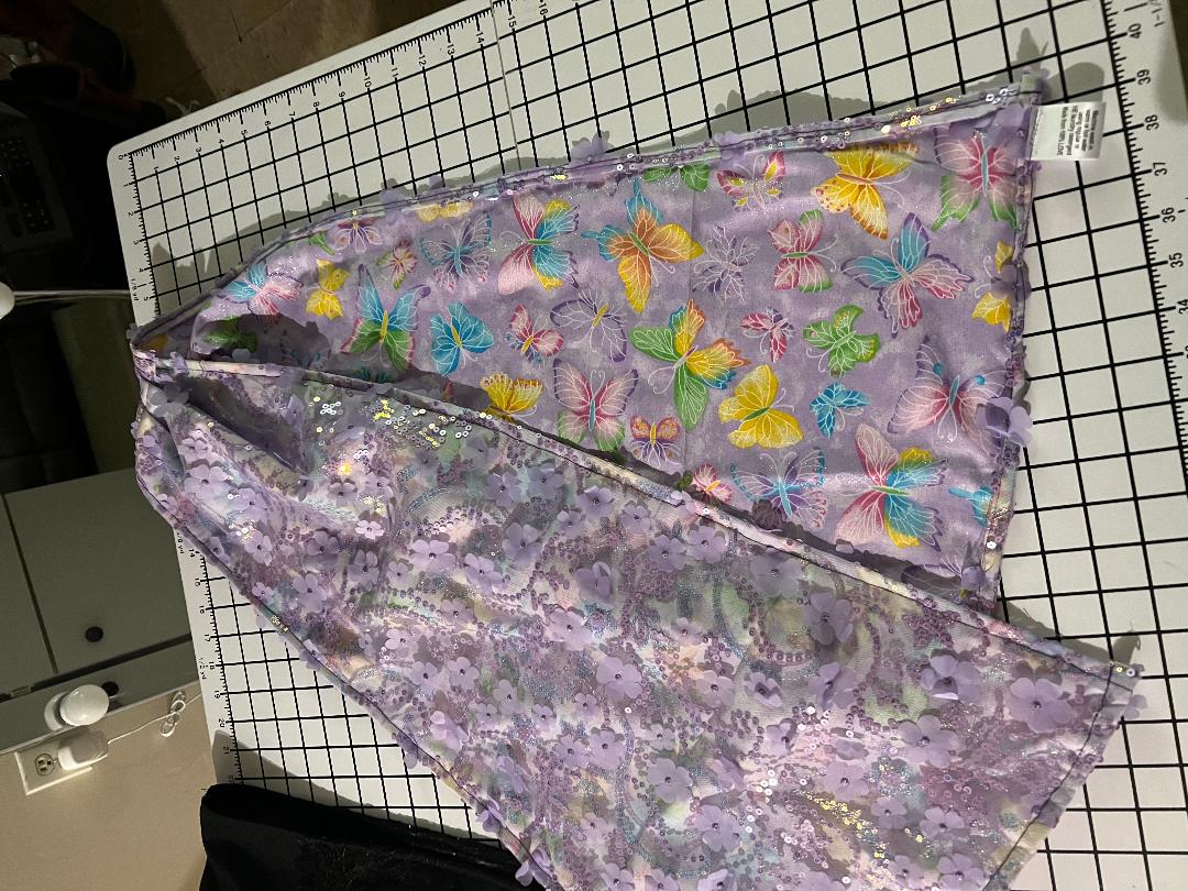 Custom Machine washable scarf-like FLOWER LAVENDER LACE