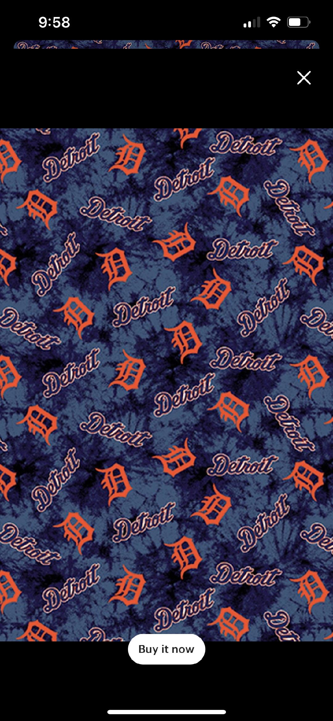 Custom, team pride Detroit Tiger Fabric!