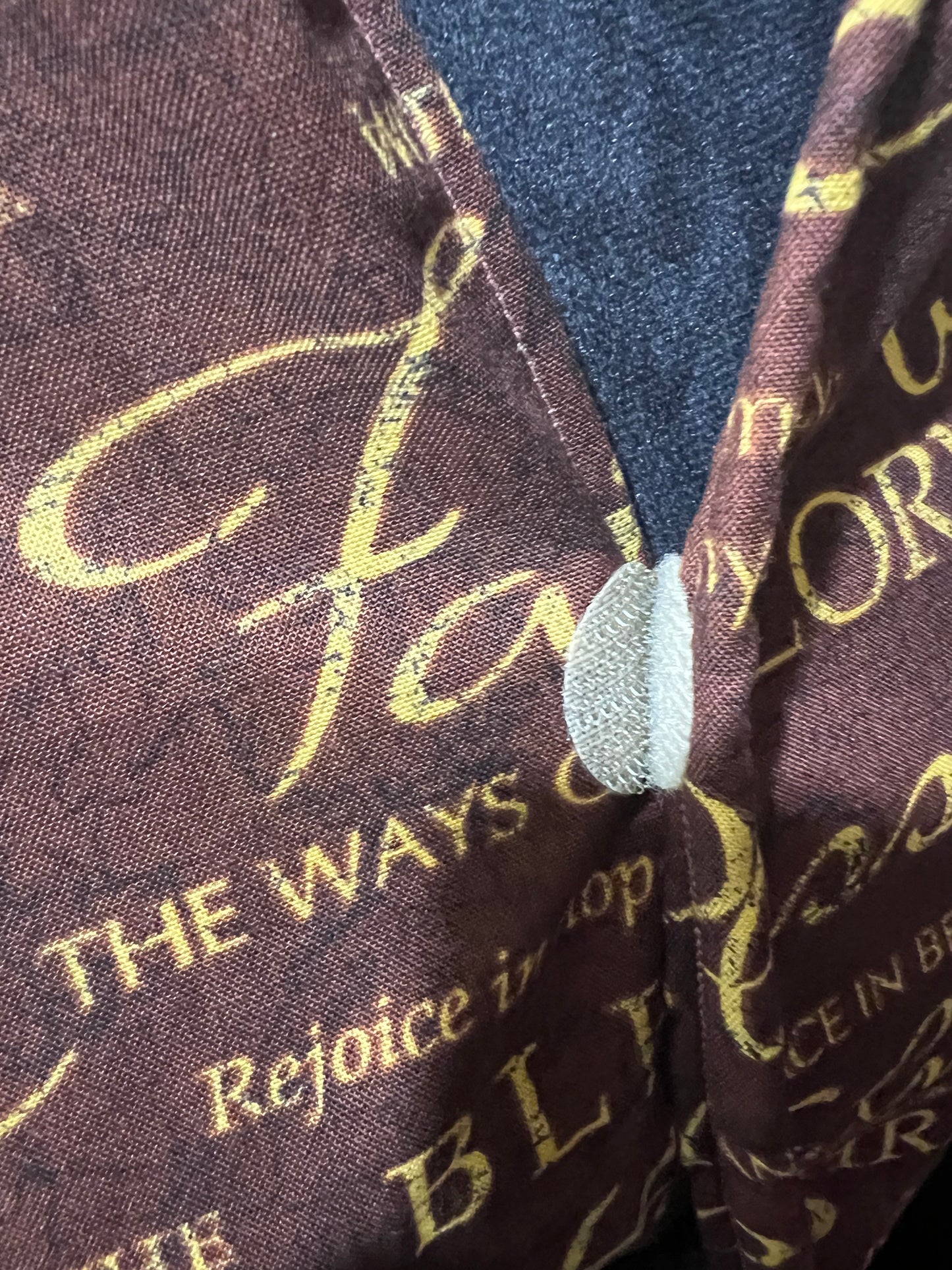 Machine washable scarf-like bib brown faith style Jesus fabric